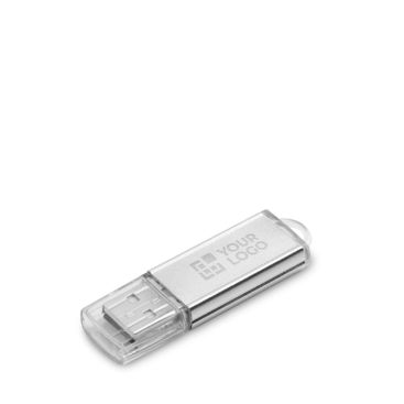 USB hecho a medida con cuerpo de aluminio y tapón transparente