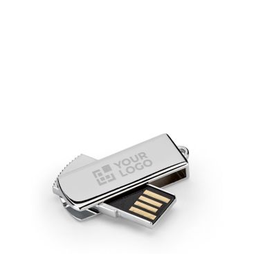 USB de metal hecho a medida retráctil disponible en acabado cromado