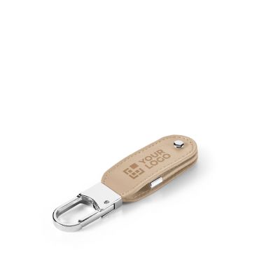 Memoria USB hecha a medida de cuero PU con mosquetón de gancho