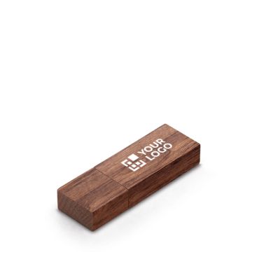 Memoria USB hecha a medida con carcasa de madera de nogal y tapón