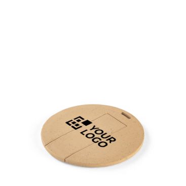 Memoria USB redonda hecha a medida en fibra de trigo y plástico