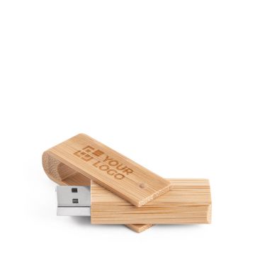 Memoria USB giratoria hecha a medida hecha de madera de bambú