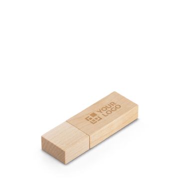 Memoria USB giratoria hecha a medida en madera de bambú o arce