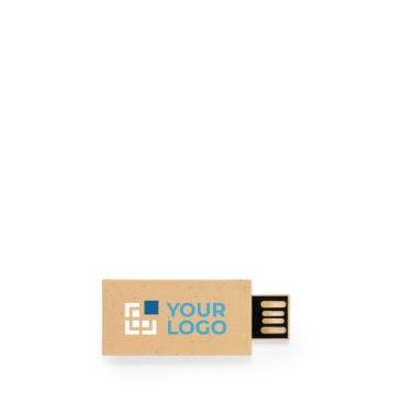 Memoria USB ecológica hecha a medida de caña de trigo cuadrado