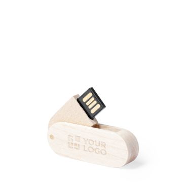 USB giratorio y fino hecho a medida con cuerpo hecho de madera