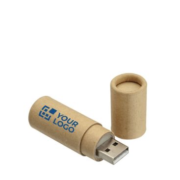USB sostenible cilíndrico hecho a medida de cartón reciclado