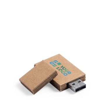 Memoria USB hecha a medida con tapón y cuerpo de cartón reciclado