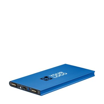Batería externa en aluminio de 8.000 mAh con diseño plano y compacto con logotipo