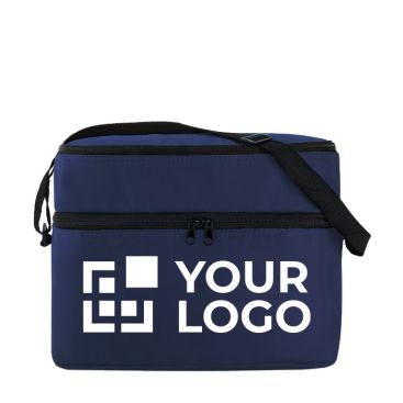 Bolsa térmica corporativa poliéster 600D con dos compartimentos Bolsa térmica corporativa poliéster 600D con dos compartimentos