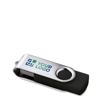 USB personalizado de goma con variedad de colores y clip metálico giratorio