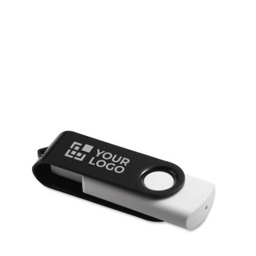 Pendrive con cuerpo de goma blanco y clip de color Pendrive con cuerpo de goma blanco y clip de color