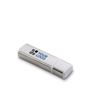 USB para publicidad de plástico con efecto metalizado en color blanco o negro de 1GB a 64GB