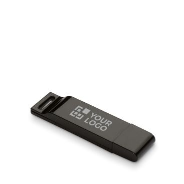 USB promocional para personalizar de plástico brillante en color negro o blanco
