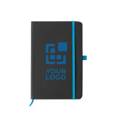 Libreta personalizada con gomas de colores A5 hojas a rayas Libreta personalizada con gomas de colores A5 hojas a rayas