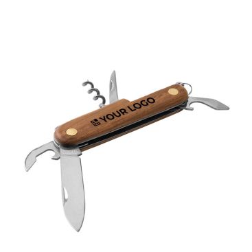 Navaja multiusos personalizada de madera con 5 funciones Navaja multiusos personalizada de madera con 5 funciones