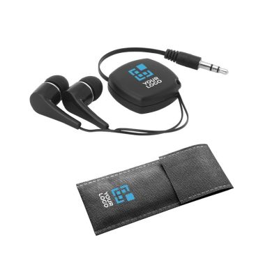 Auriculares retractiles para publicidad con funda non woven