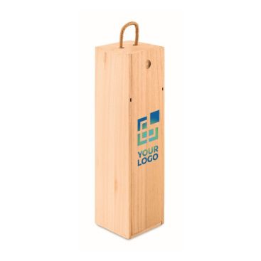 Caja para botella de vino de madera con asa de cordón Caja para botella de vino de madera con asa de cordón