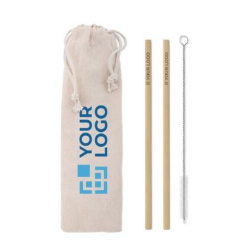 Set de 2 pajitas reutilizables de bambú