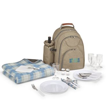 Mochila de picnic de alta densidad con utensilios y manta Mochila de picnic de alta densidad con utensilios y manta