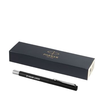 Elegante bolígrafo roller marca Parker Vector tinta negra Elegante bolígrafo roller marca Parker Vector tinta negra