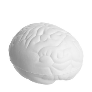 Pelota antiestrés personalizada con forma de cerebro de color blanco