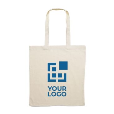 Bolsa personalizada de algodón con asas largas 180 g/m2 en color beige