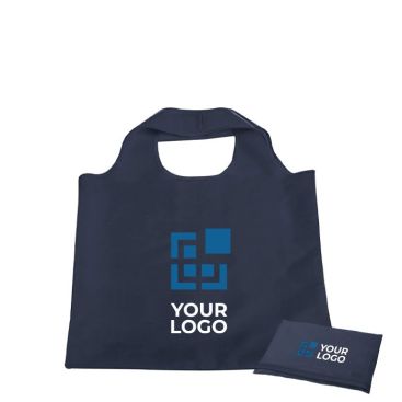 Bolsa para compra plegable personalizada de poliéster 190T con asas cortas para negocios