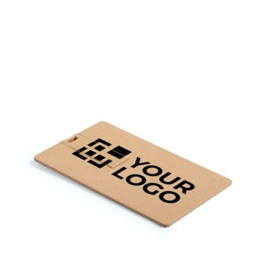 Tarjeta USB de plástico reciclado con acabado de madera