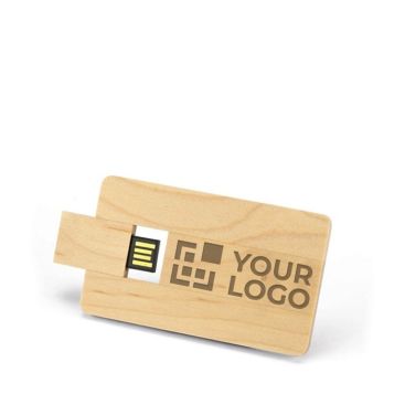 Pendrive en forma de tarjeta de madera oscura o clara Pendrive en forma de tarjeta de madera oscura o clara