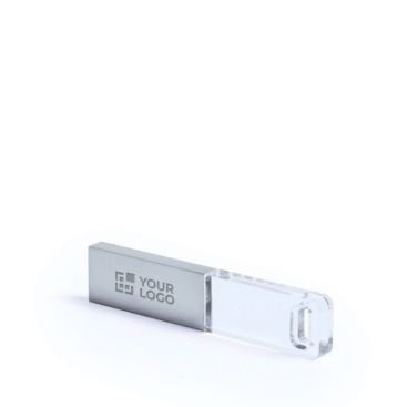 USB de metal y cristal con luz led al conectarla USB de metal y cristal con luz led al conectarla