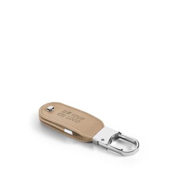 Llavero USB de piel con mosquetón de gancho Llavero USB de piel con mosquetón de gancho
