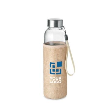 Botella de cristal con funda de yute vista principal