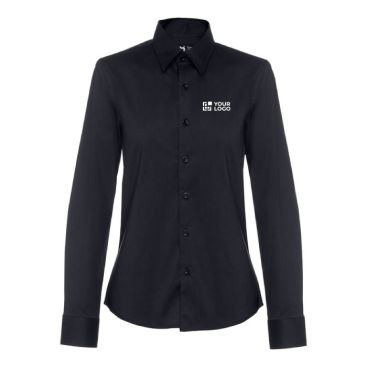Camisas impresas manga larga para mujer color negro