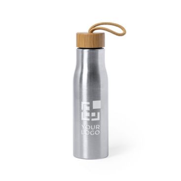 Botella de acero personalizada con tapón de bambú 550ml Botella de acero personalizada con tapón de bambú 550ml