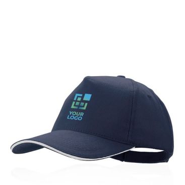 Gorra de algodón peinado con detalle negro en la visera Gorra de algodón peinado con detalle negro en la visera