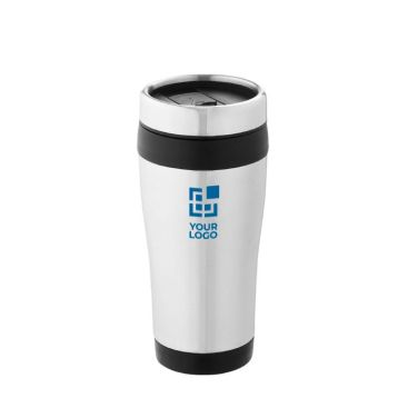 Taza termo personalizada barata acero y plástico 410ml Taza termo personalizada barata acero y plástico 410ml