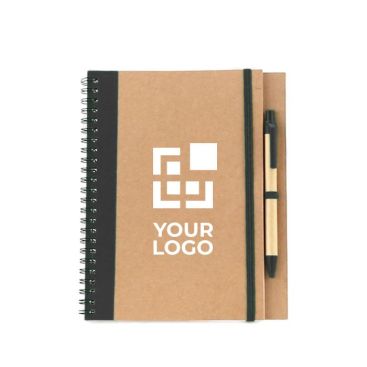 Cuaderno reciclado con bolígrafo y anillas A5 hojas lisas