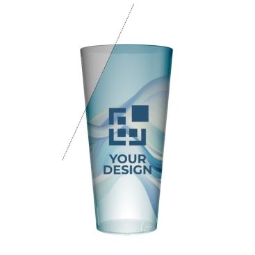 Vaso de plástico resistente alargados y traslúcido de 400ml para impresión a todo color