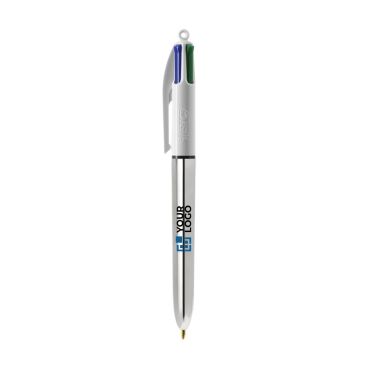 Boli a cuatro colores acabado metálico brillante de la marca BIC color plateado