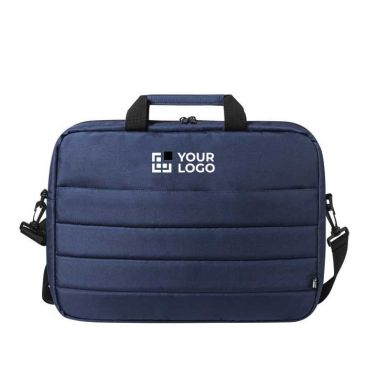 Maletín para portátil 15'' personalizado RPET color azul marino vista principal