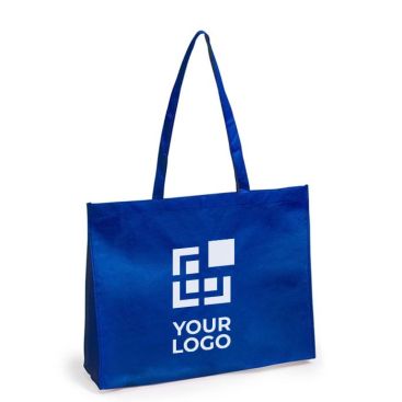 Bolsa personalizada de tejido no tejido TNT para negocios de asas largas con fuelle 80 g/m2
