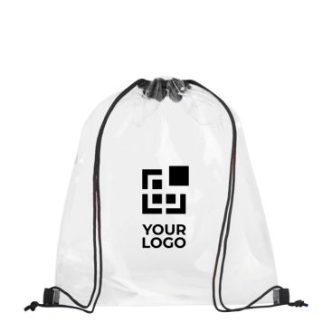 Mochila de cuerdas transparente con asas de color negro