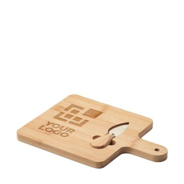 Tabla cuadrada para cortar y servir queso con cuchillo