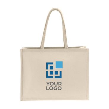 Bolsa de algodón con logo y laminado interior resistente 230 g/m2 Bolsa de algodón con logo y laminado interior resistente 230 g/m2