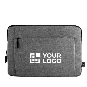 Funda acolchada de poliéster rPET de aspecto formal 15,6” con dos bolsillos de color gris y negro