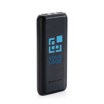 Powerbank de larga duración y carga rápidas de 20.000 mAh de plástico reciclado para eventos