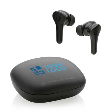 Auriculares compactos de alta calidad con control táctil y cancelación de ruido en caja rectangular en color negro o blanco