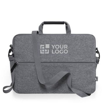 Portadocumentos maletín de rPET para portátil de 15” en color gris