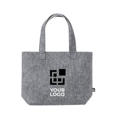 Bolsa para publicidad de fieltro rPET personalizada resistente 6 kg de color gris