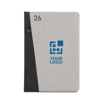 Agenda reciclada de dos colores con logotipo